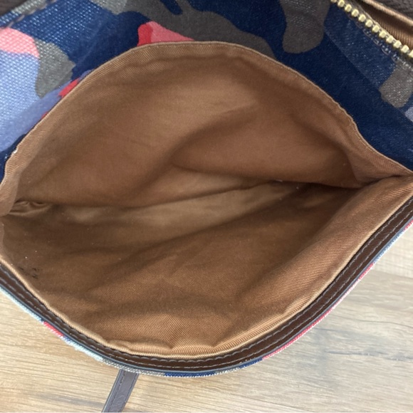 Fossil Jenna Floral Crossbody Canvas Leather Bag Blue Multicolor - Picture 7 of 14